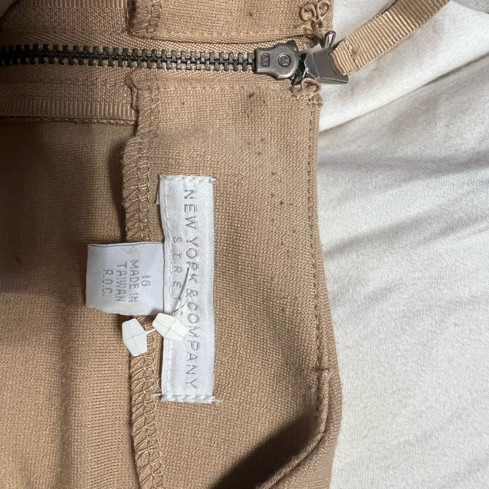 New York & Company Beige Canvas Dress
